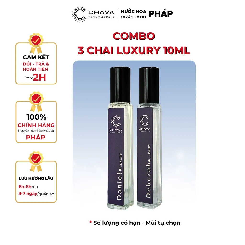 Combo 2 Chai Nước Hoa Luxury 10ml (deborah, Daniel, Ruth) - Chava