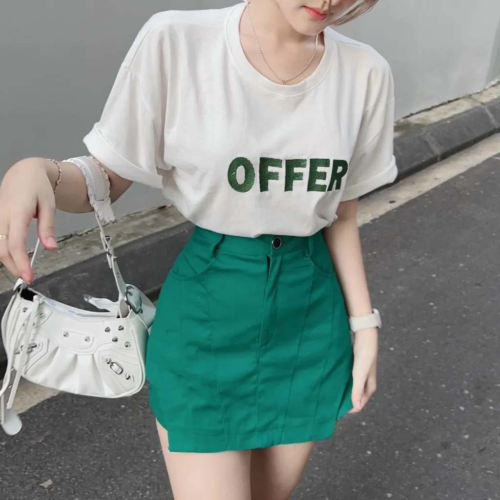Alternative view of Set Đùi Giả Váy Kèm Áo Thun Cotton In Offer V49 - Haka Mây
