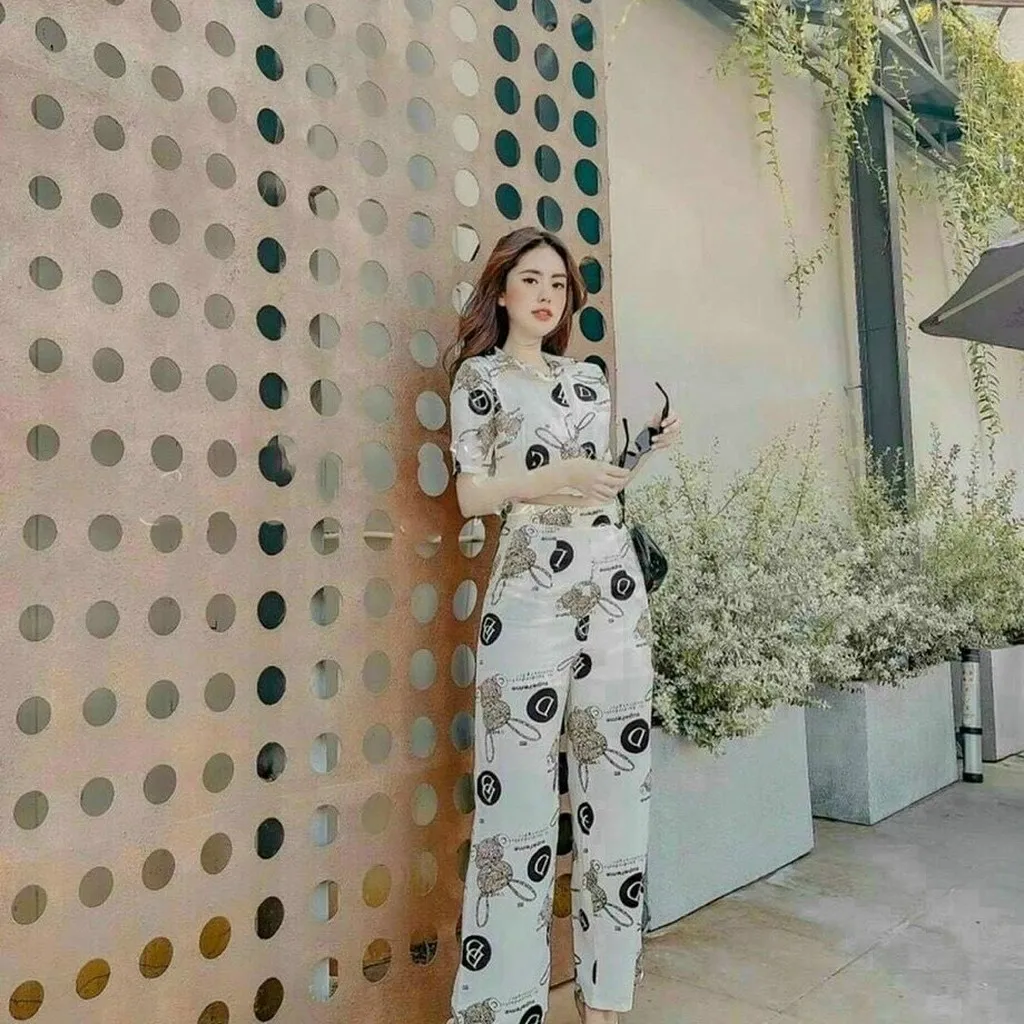 Set Bộ Ống Rộng Cài Nút Thật Chất Thun In 3d V181 - Cloudy Dress