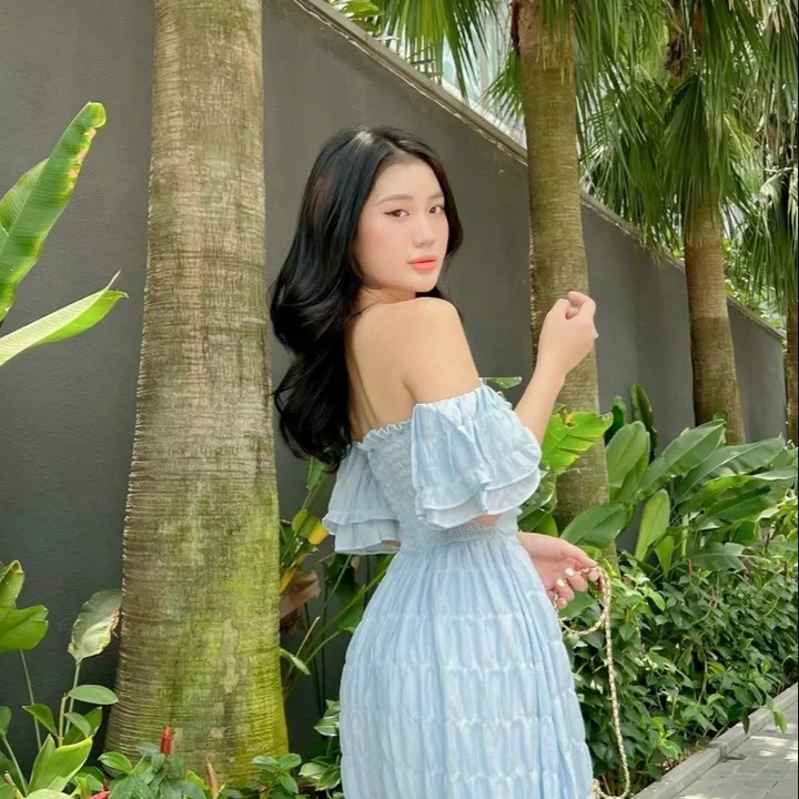 Alternative view of Đầm Maxi Trễ Vai Chạy Mocking ( Có Mút, Có Lót ) V177 - Cloudy Dress