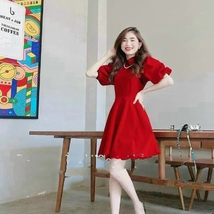Váy Dự Tiêc Dáng Xòe Tay Bồng Nữ Tính V159 - Cloudy Dress