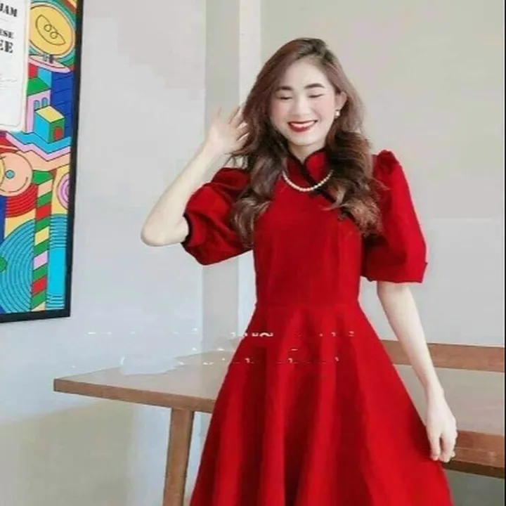 Alternative view of Váy Dự Tiêc Dáng Xòe Tay Bồng Nữ Tính V159 - Cloudy Dress