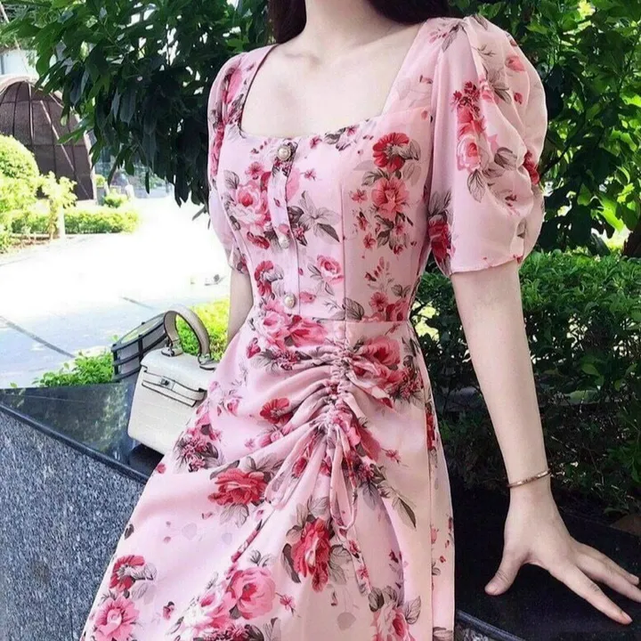 Đầm Bông Rút Dây Đính Cườm Dáng Dài Thanh Lịch V151 - Cloudy Dress