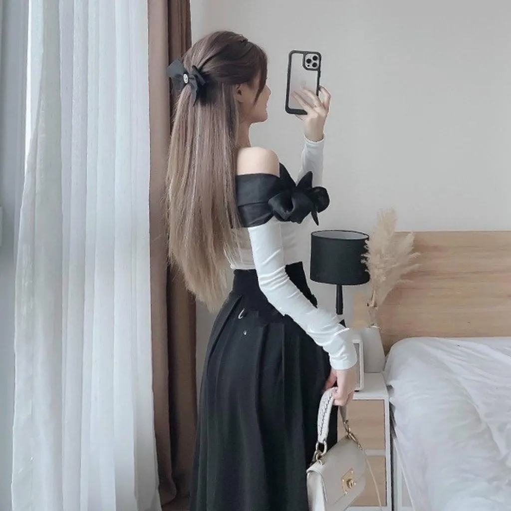 Set Váy Tapta Phối Áo Cotton Voan Kiến Nơ Vai V53 - Cloudy Dress