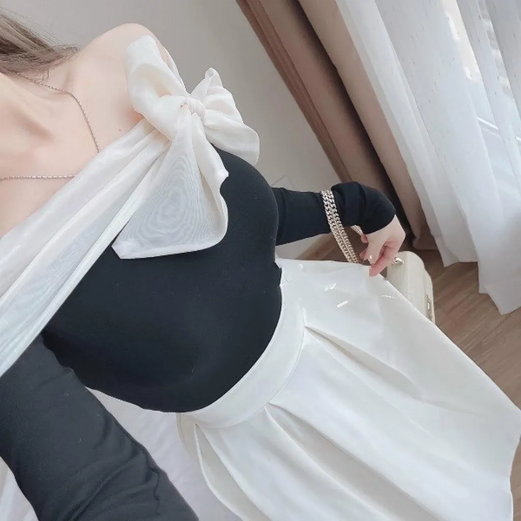 Alternative view of Set Váy Tapta Phối Áo Cotton Voan Kiến Nơ Vai V53 - Cloudy Dress
