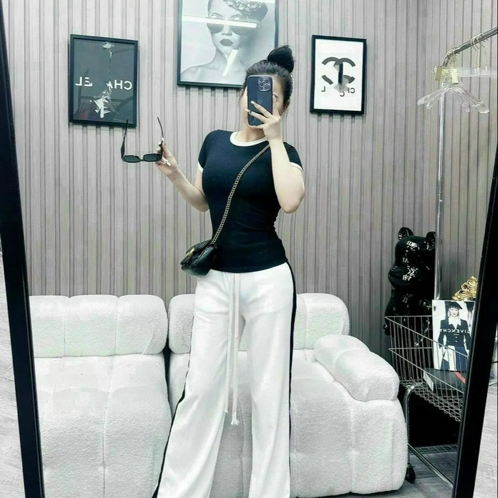 Set Bộ Nữ Thun Gân Phối Viền Cổ Dd159 - Nana Freesize < 56kg
