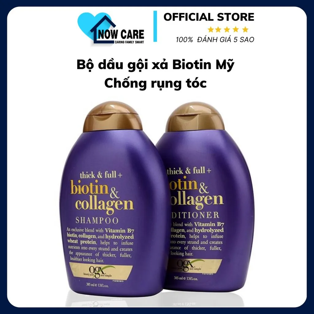 Dầu Gội Xả Biotin Mỹ Cải Thiện Rụng Tóc 385ml - Ogx Beauty