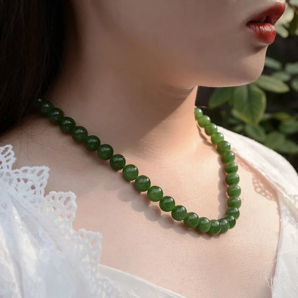 Alternative view of Chuỗi Vòng Cổ Thạch Anh Màu Ngọc Bích 8 Ly - Thắng Giang