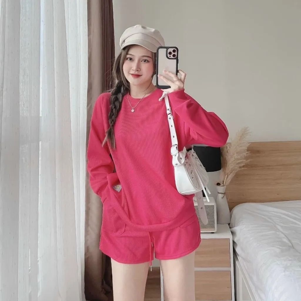 Alternative view of Set Thun Gân Tay Dài Quần Có Túi Thể Thao V84 - Cloudy Dress