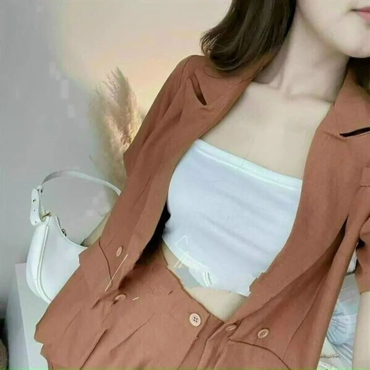 Alternative view of Set Vest Quần Đùi Cạp Cao 3 Món V58 - Cloudy Dress