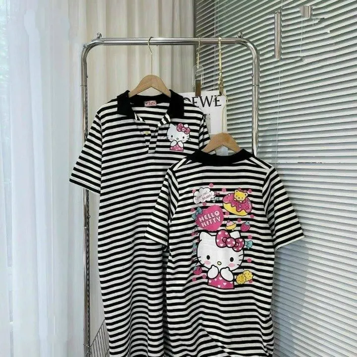Alternative view of Đầm Suông Sọc Đen Ngang Hình Gấu Nữ Tính Chất Thun V66 - Cloudy Dress