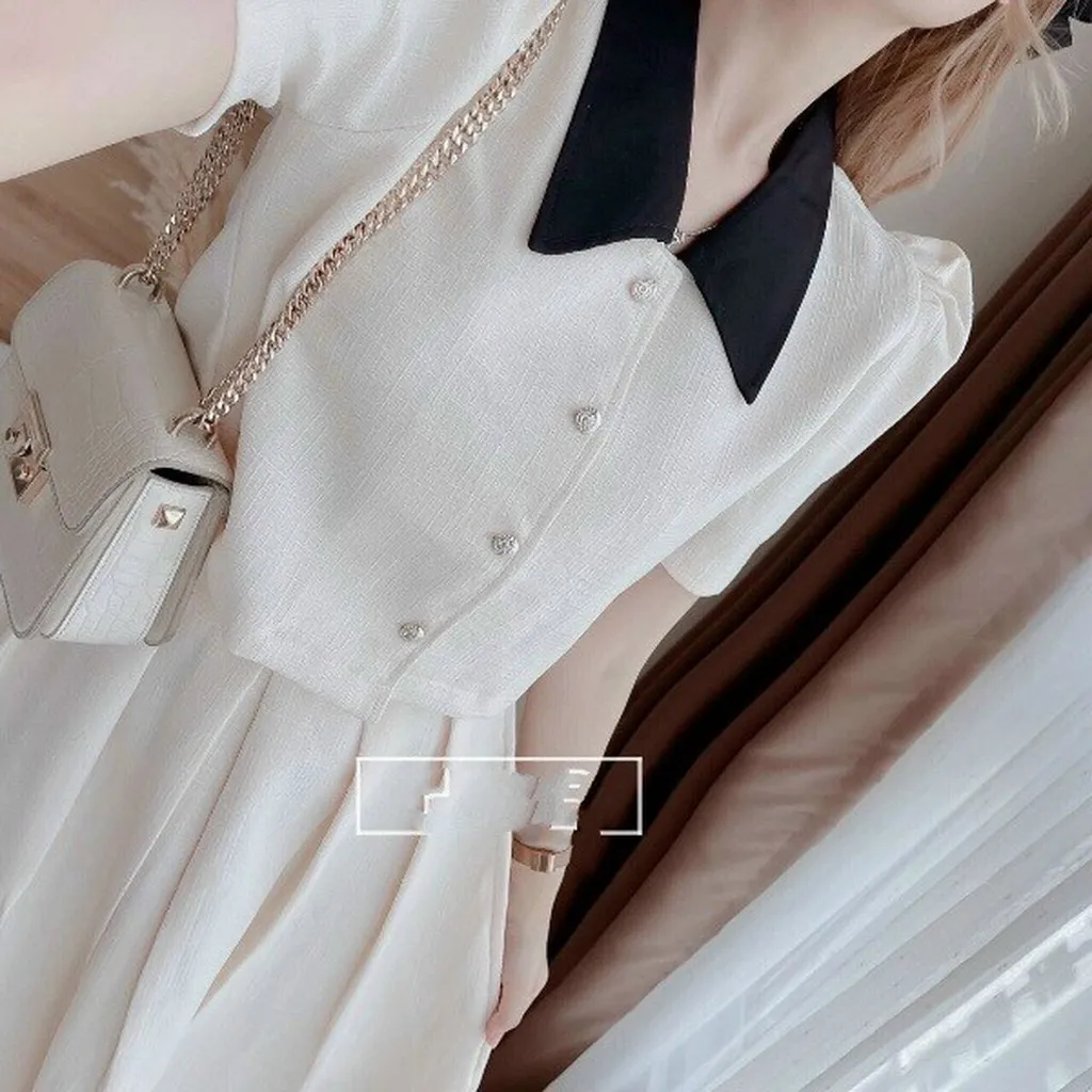 Alternative view of Set Váy Tapta Kiểu Nhật Tiểu Thư Sang Chảnh V75 - Cloudy Dress