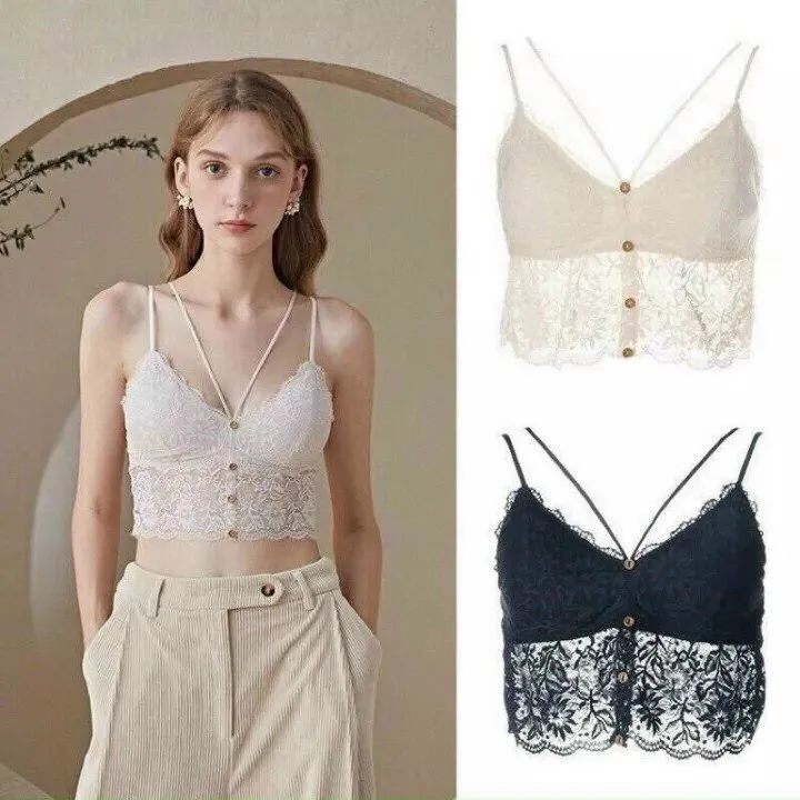 Alternative view of Áo Bra Ren Hoa Khuy Trước Dây Chéo Gợi Cảm - Happy Fashion Store