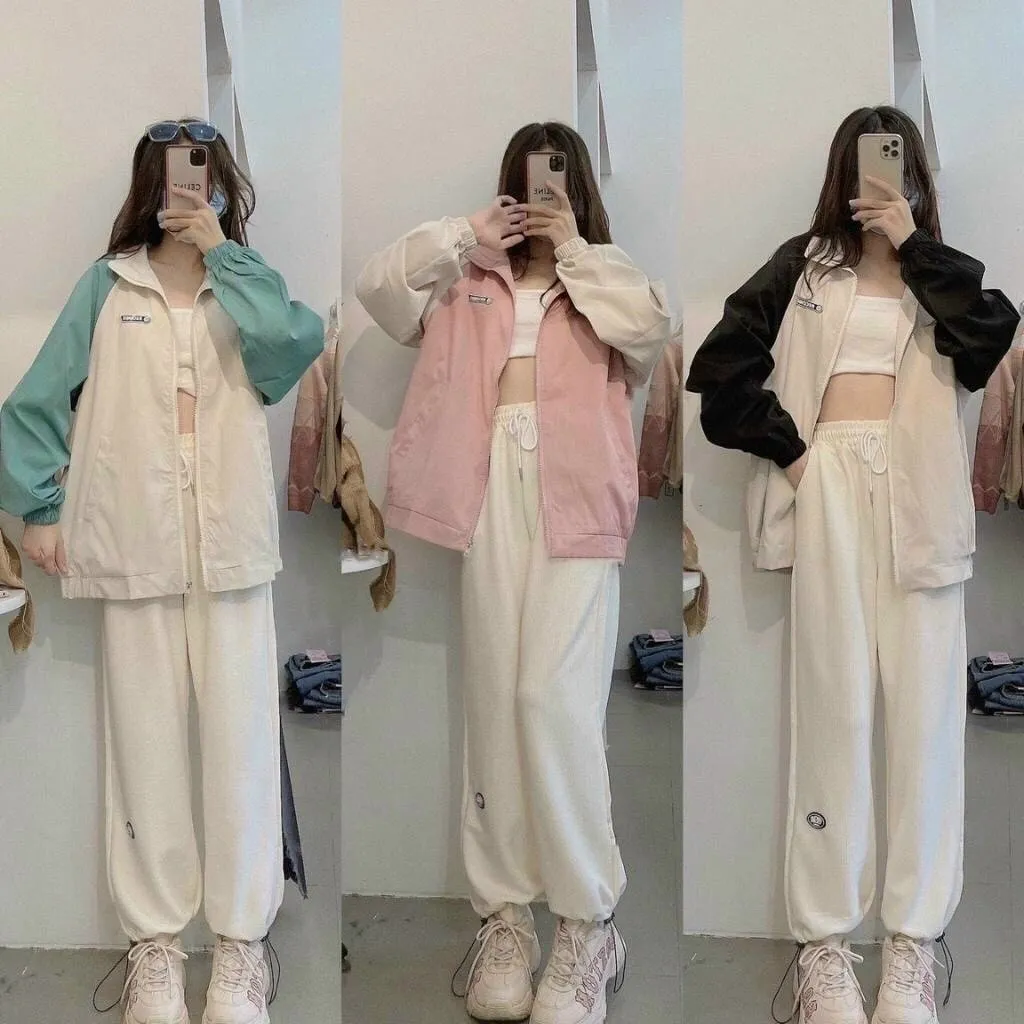 Áo Khoác Dù Records Jacket 2 Lớp Unisex Form Rộng Thời Trang Sht63 - Minh Hà House