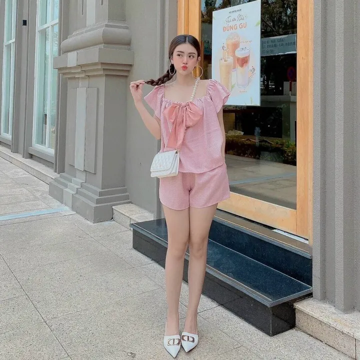 Alternative view of Set Bộ Mặc Hai Kiểu Kèm Nơ Cute V306 - Cloudy Dress