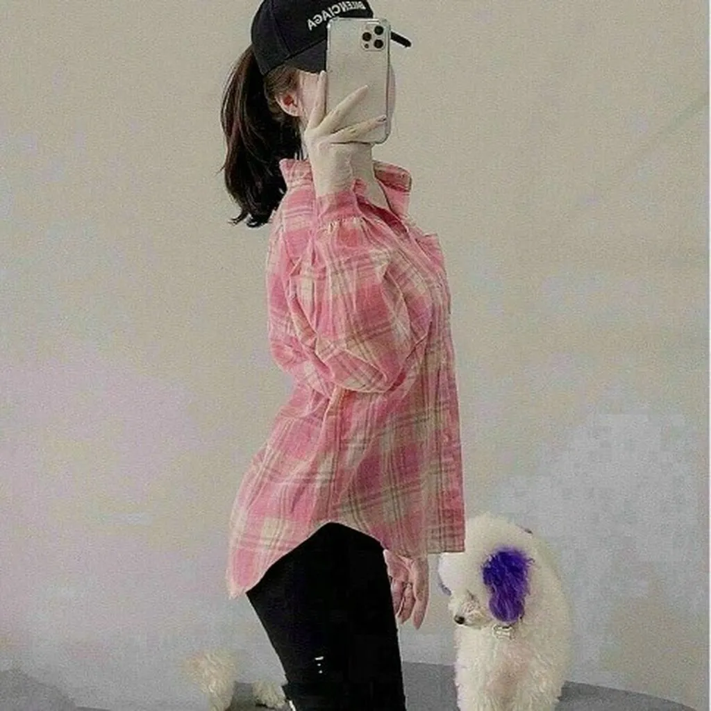 Alternative view of Set Bộ Sơ Mi Lửng Họa Tiết Caro Dễ Thương V266 - Cloudy Dress