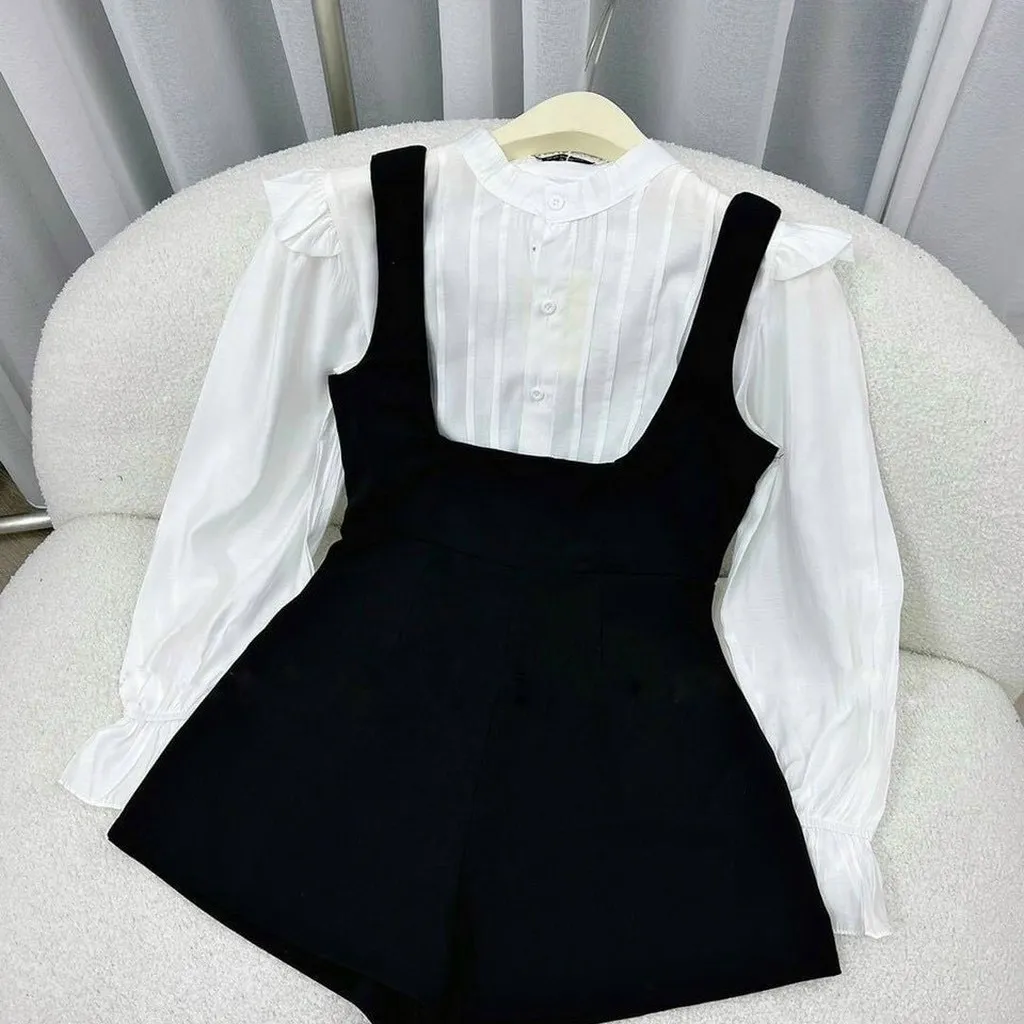 Alternative view of Set Jum Nhung Áo Sơ Mi Rời Tiểu Thư V275 - Cloudy Dress