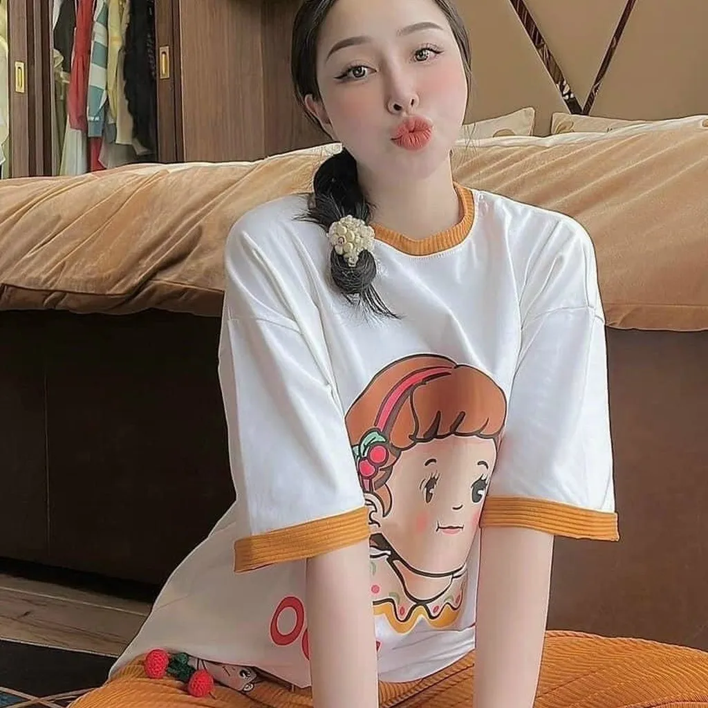 Alternative view of Set Áo Cotton Quần Thun Gân Hình Cô Bé Đáng Yêu V281 - Cloudy Dress