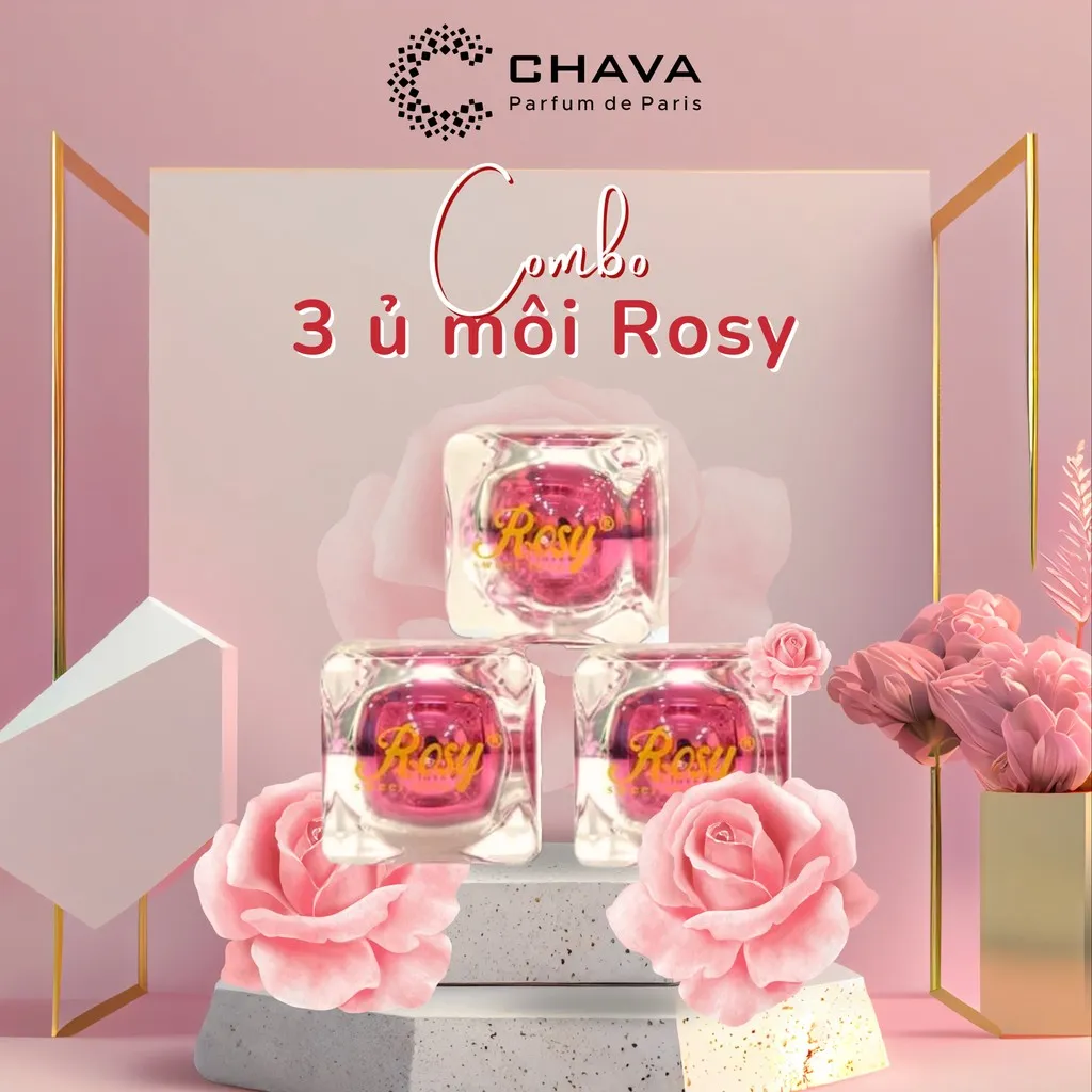 Combo 3 Ngọc Dưỡng Ủ Môi - Rosy