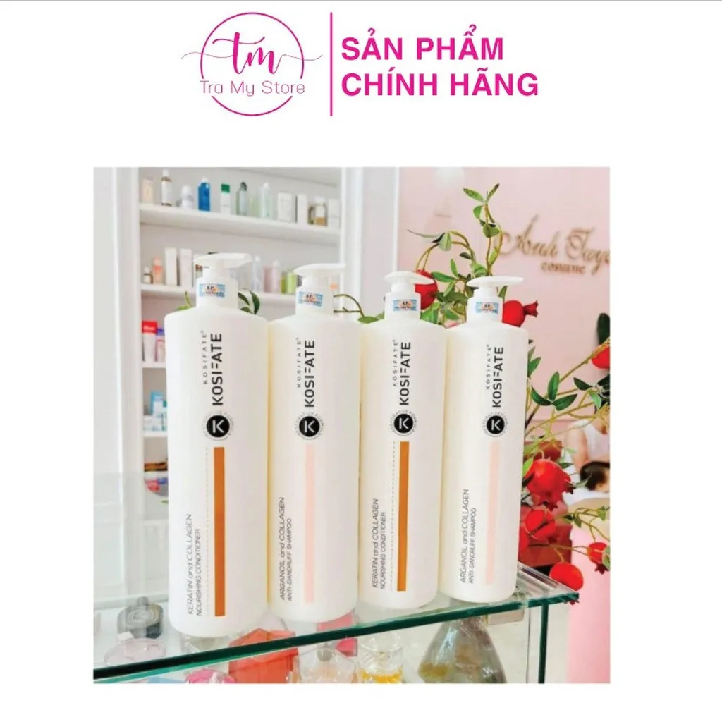 Cặp Dầu Gội Xả Dưỡng Sinh Phục Hồi Tóc 1000ml Kosifate - Dk Collagen