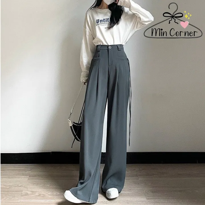 Alternative view of Quần Ống Rộng Nữ Lưng Cao Túi Trước Phối Nơ 2 Bên Mq24 - Min Corner