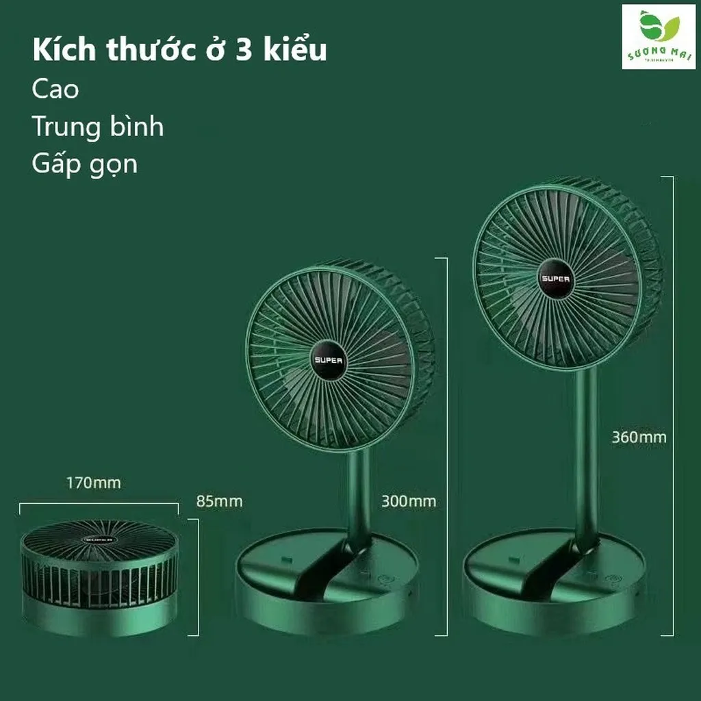 Alternative view of Quạt Mini Sạc Usb Gấp Gọn Và Điều Chỉnh Độ Cao Tiện Lợi - Sương Mai