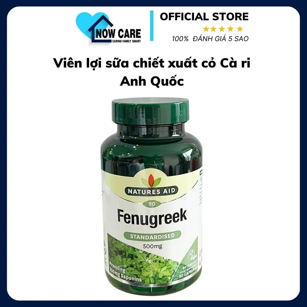 Viên Uống Lợi Sữa Chiết Xuất Cỏ Cà Ri Fenugreek - Nature's Aid