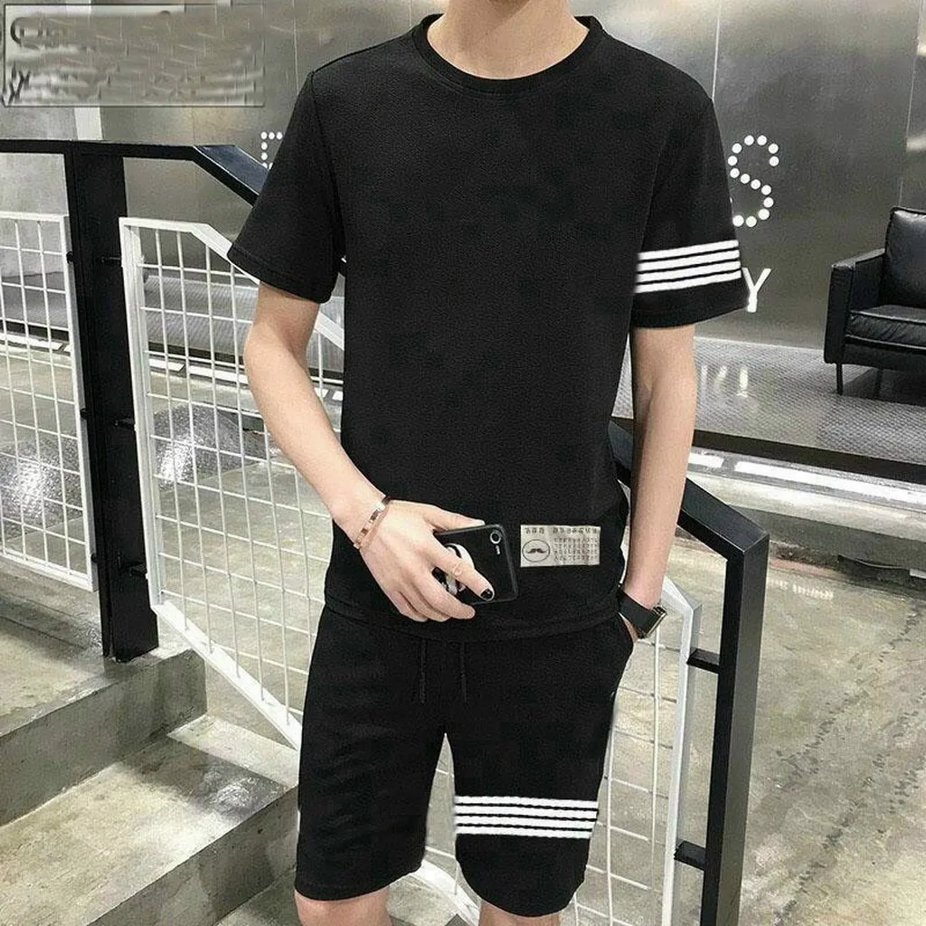 Đồ Bộ Thể Thao Nam Nữ Unisex Phối Viền Ngang Quần Lửng Trơn - Ausa House