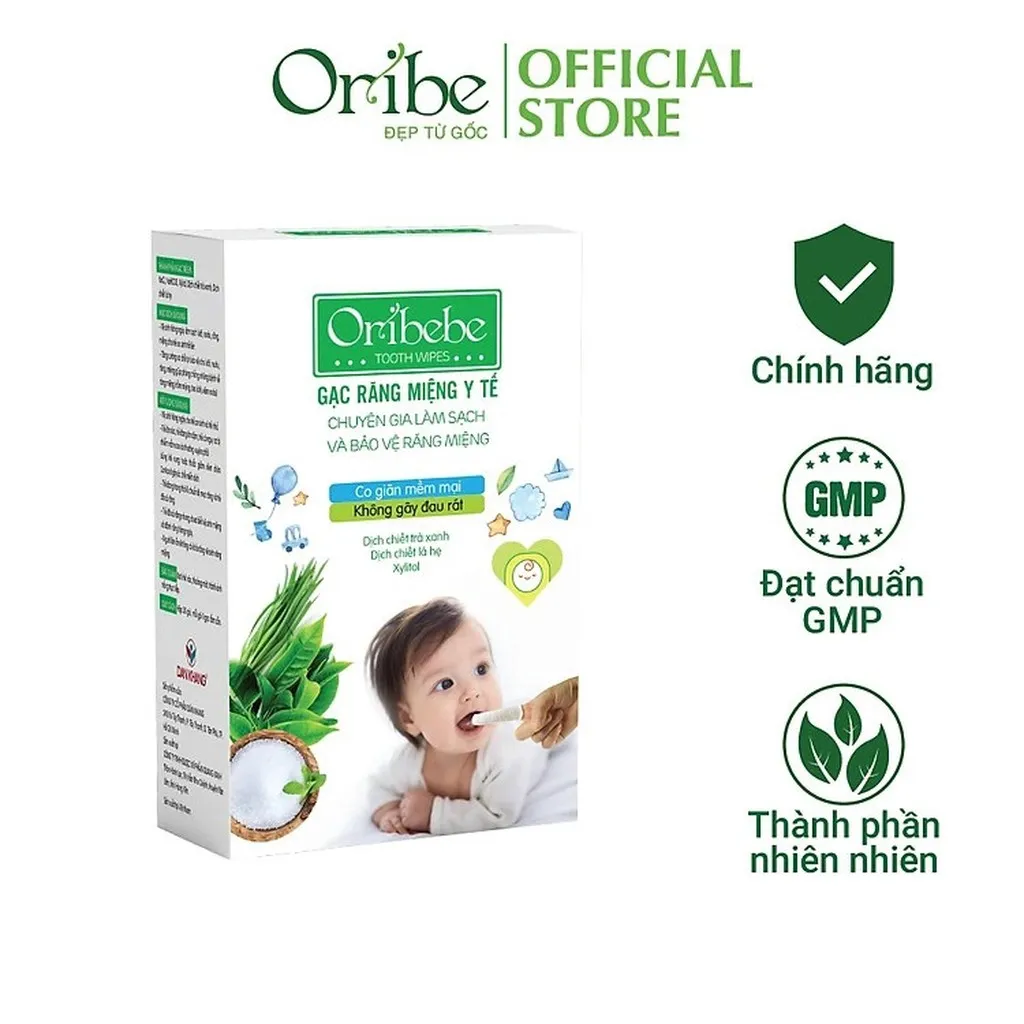 [hộp] - Gạc Rơ Lưỡi Oribebe Vệ Sinh Răng Miệng Cho Bé 30 Gói - Oribe