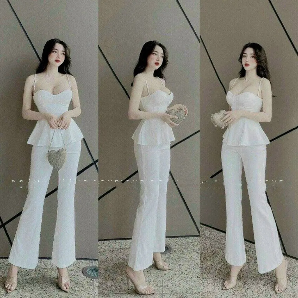 Alternative view of Set Bộ Hai Dây Quần Ống Rộng Sang Chảnh V328 - Cloudy Dress