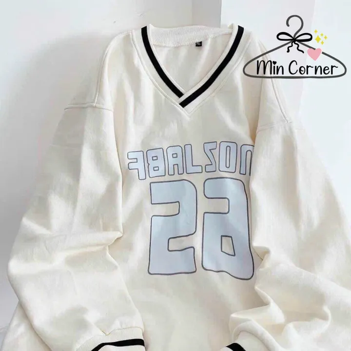 Alternative view of Áo Sweeter Unisex Cổ Tim In Số 65 Nỉ Bông Dày Dặn Mak1 - Min Corner