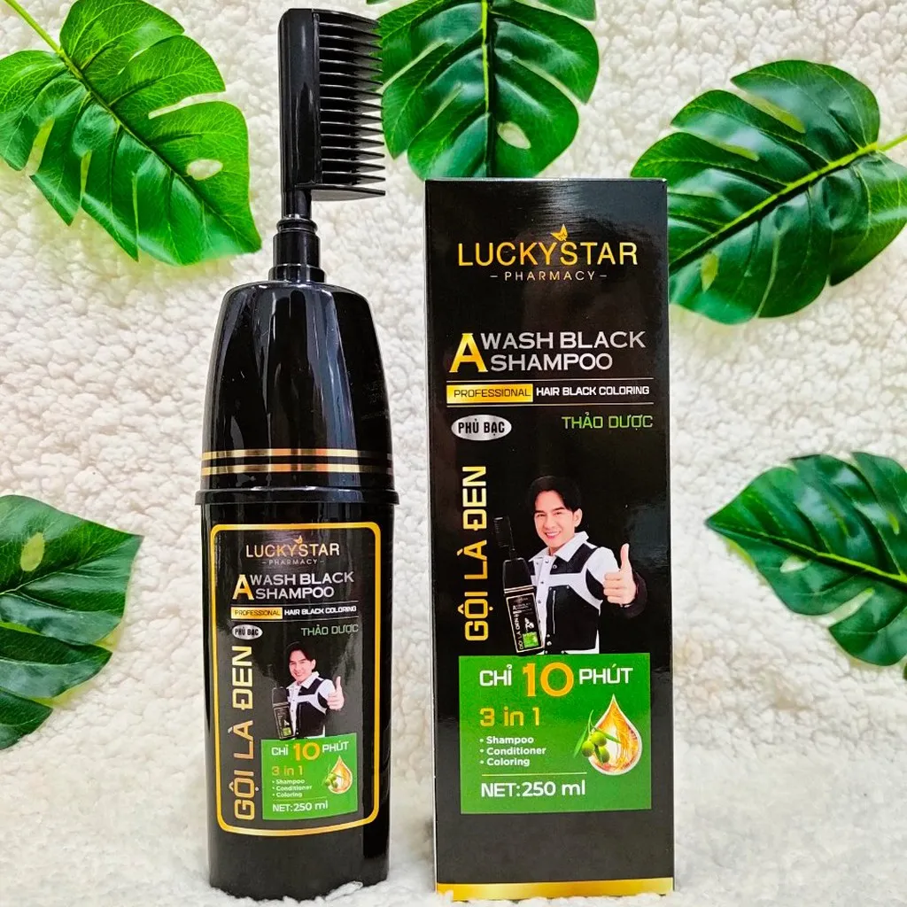 Alternative view of Combo 2 Gội Là Đen Phủ Bạc Lucky Star 250ml Tặng Kèm 1 Lotion Bưởi 30ml