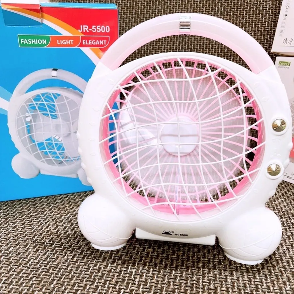 Quạt Sạc Tích Điện Có Đèn Mini - Su