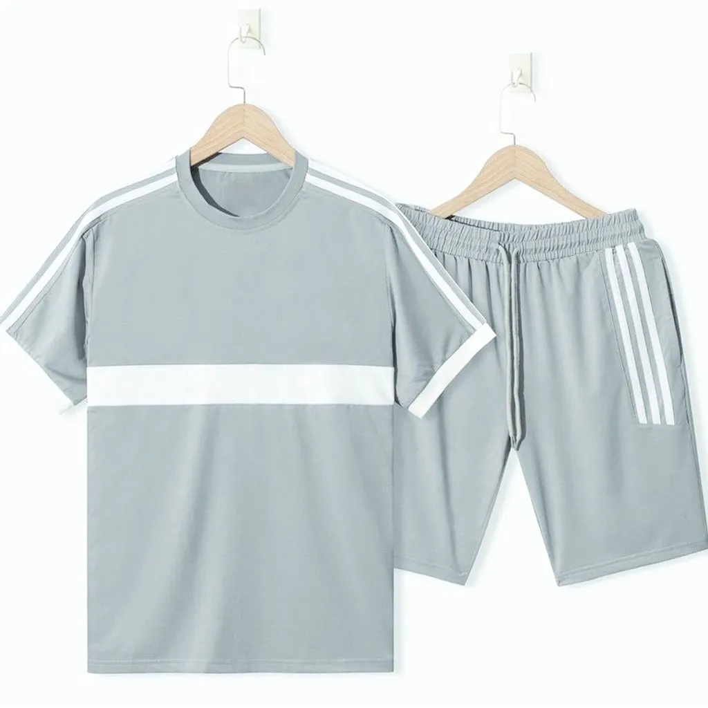 Alternative view of Bộ Thể Thao Nam Cổ Tròn Phối Màu Viền Ngực Chất Cvc Cá Sấu - Men's Style