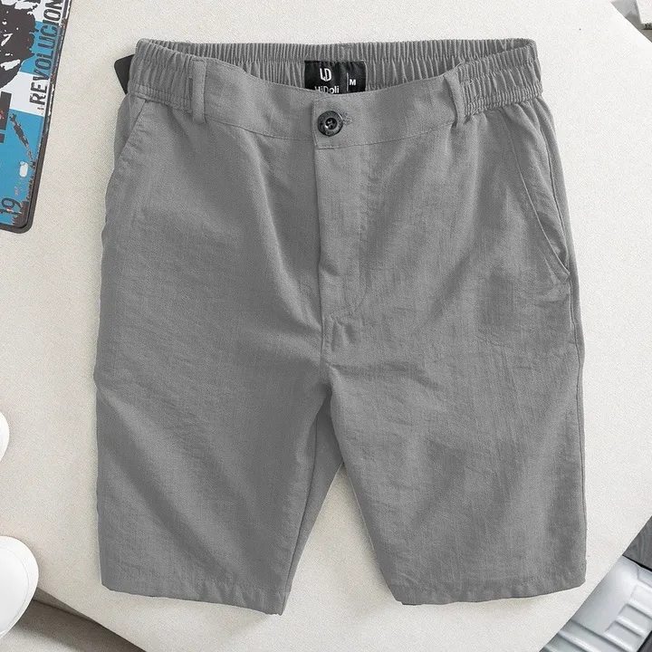 Quần Short, Quần Ngố Nam Chất Vải Đũi Dày Dặn Cạp Cúc Co Giãn - Men's Style