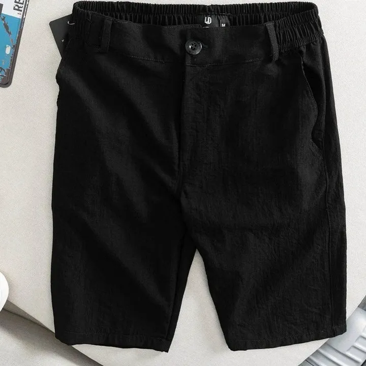 Alternative view of Quần Short, Quần Ngố Nam Chất Vải Đũi Dày Dặn Cạp Cúc Co Giãn - Men's Style