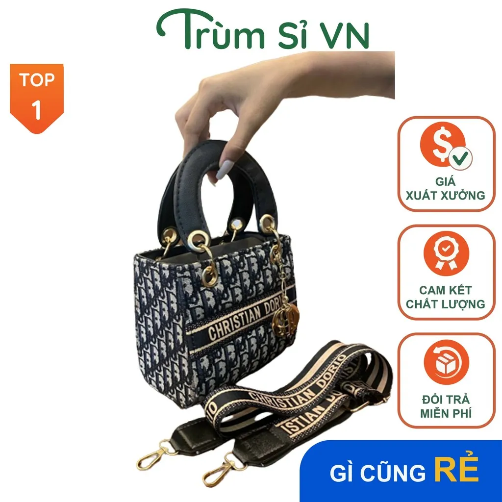Túi Xách Nữ Đeo Chéo Cao Cấp Di-or Dây Deo Bản To Size 18 T040 - Trùm Sỉ Vn
