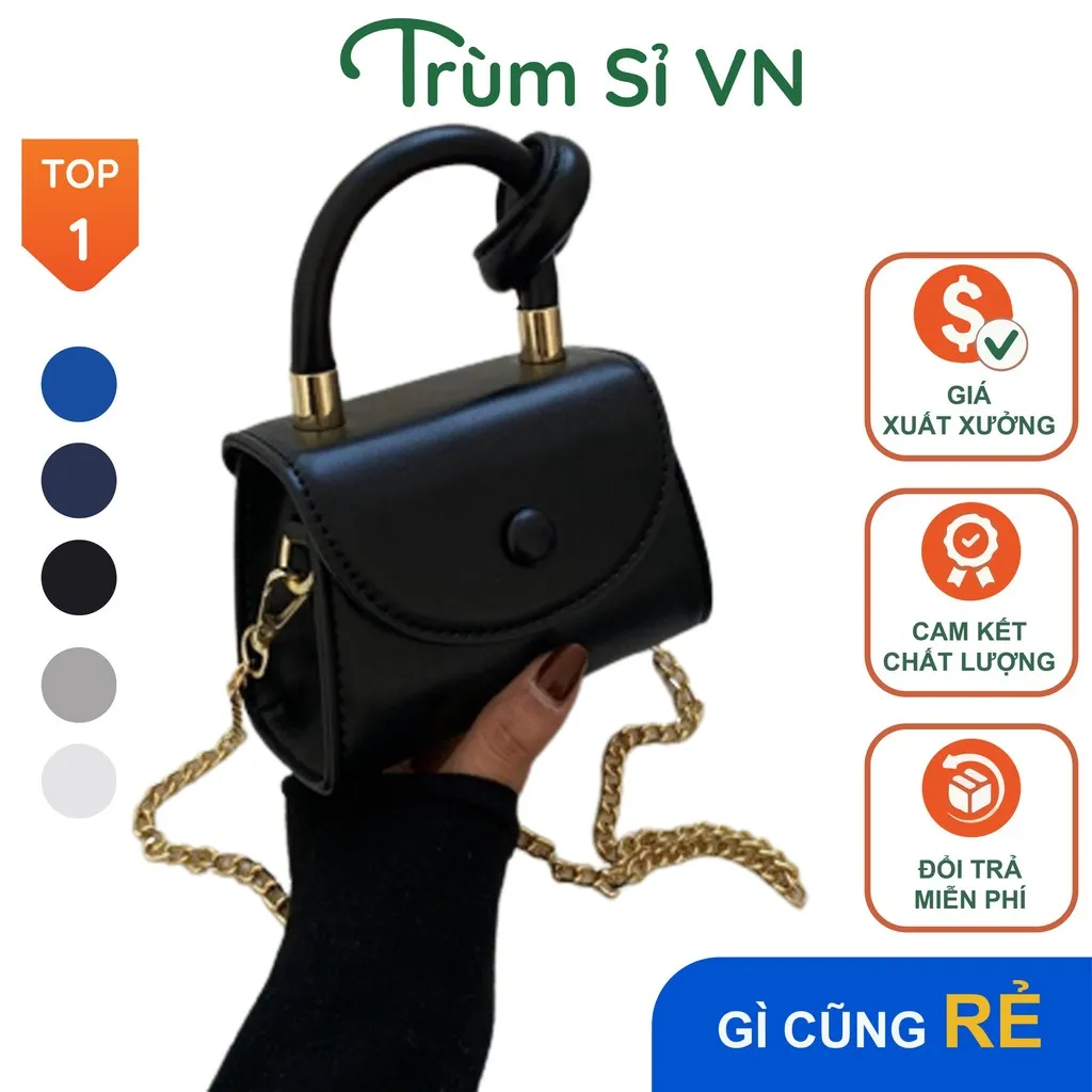Túi Xách Nữ Mini Cao Cấp Da Lì Hàn Quốc Size 12 T070 -trùm Sỉ Vn