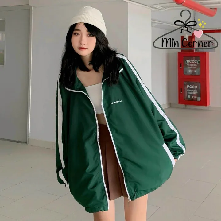Áo Khoác Dù Unisex 2 Lớp Chữ Sentinial Form Rộng Phối Sọc Tay Mak2 - Min Corner