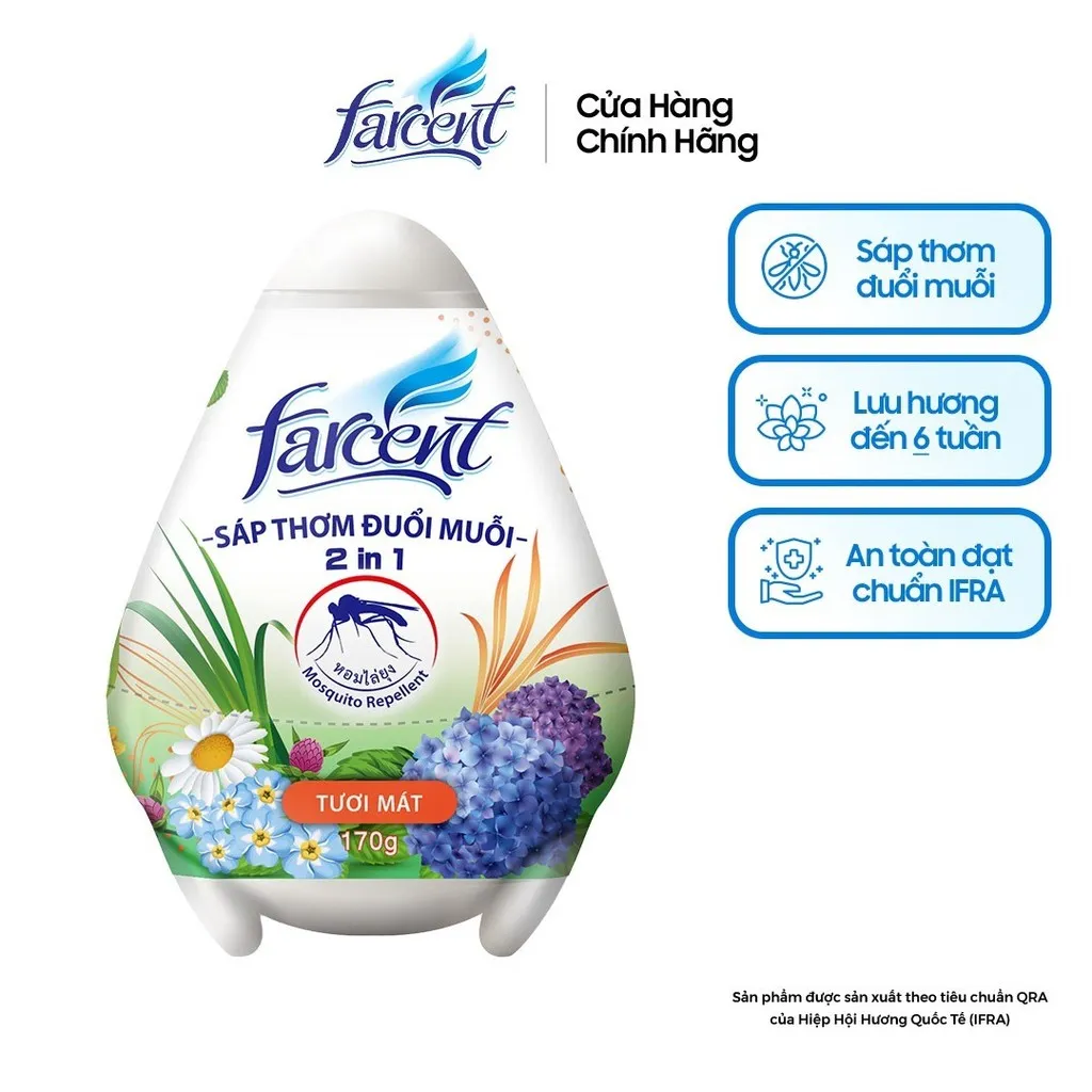 Hộp Sáp Trứng Hương Tươi Mát Chống Muỗi Farcent 170g - Farcent