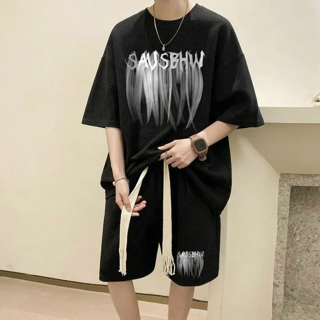 Alternative view of Bộ Quần Áo Nam Mặc Nhà Mùa Hè Vải Thun Cotton Form Rộng Dày Dặn - Htm Fashion