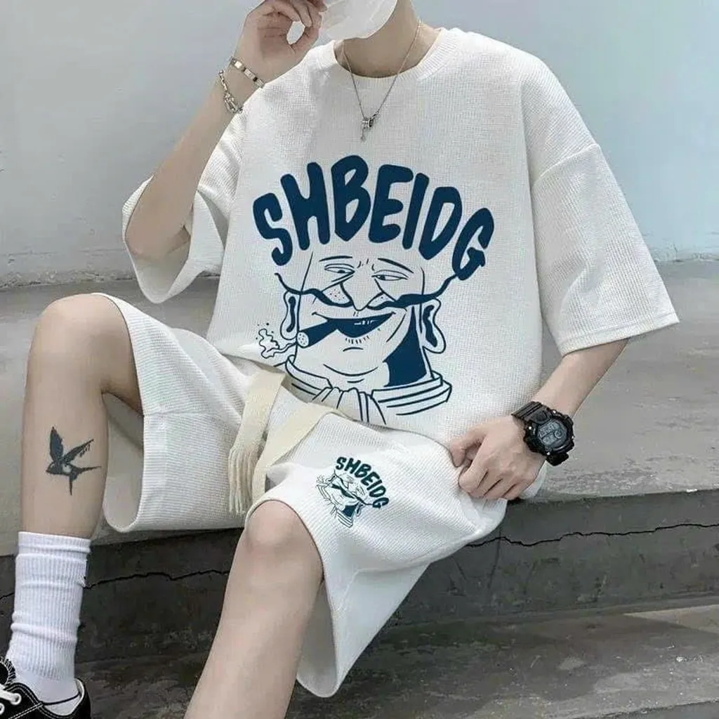 Bộ Đồ Nam Nữ Form Rộng In Họa Tiết Shbeiog Chất Liệu Cotton Co Giãn Thoáng Mát - Htm Fashion