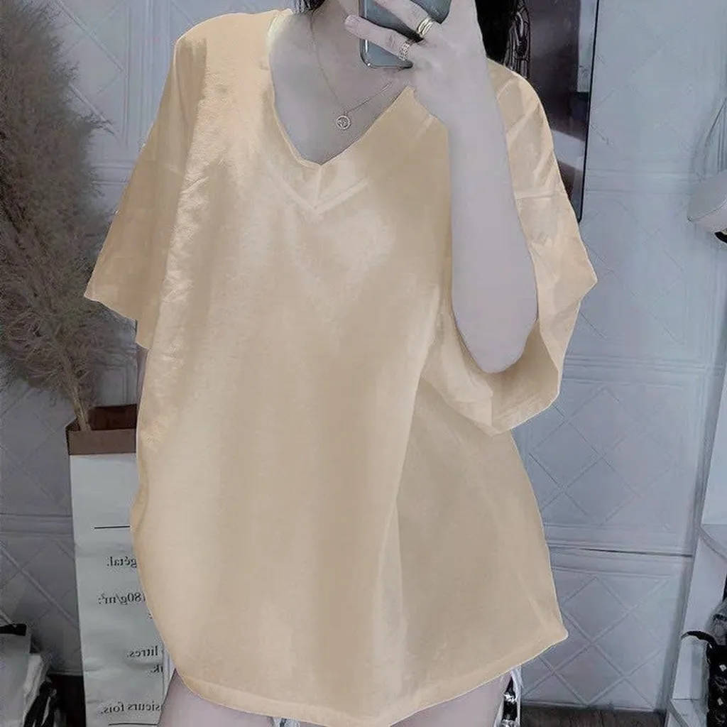 Alternative view of Áo Thun Cổ Tim Form Rộng Chất Cotton Khô 3158 Chuẩn Shop - Lê Phương Boutique