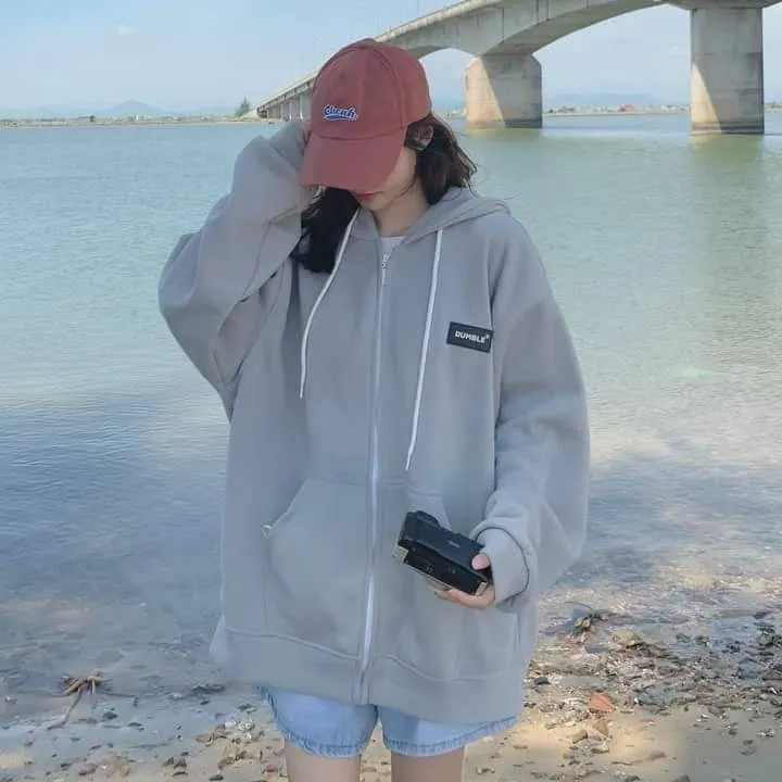 Alternative view of Áo Khoác Nỉ Form Rộng Unisex Mũ 2 Lớp Dày Dặn - Chữ Dumble