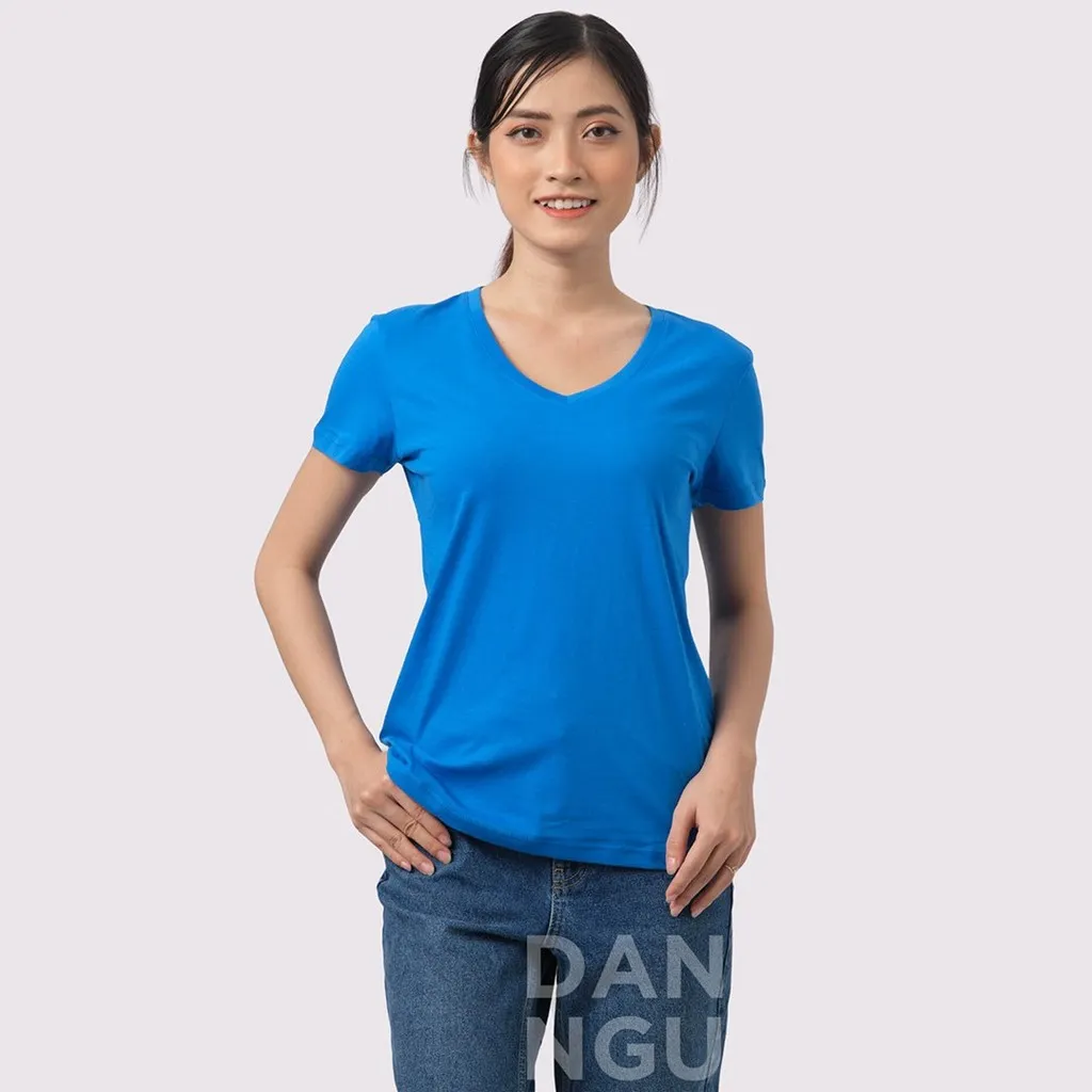 Alternative view of Áo Thun Nữ Cổ Tim Xanh Yamaha 100% Cotton Cao Cấp - Gold Rhino