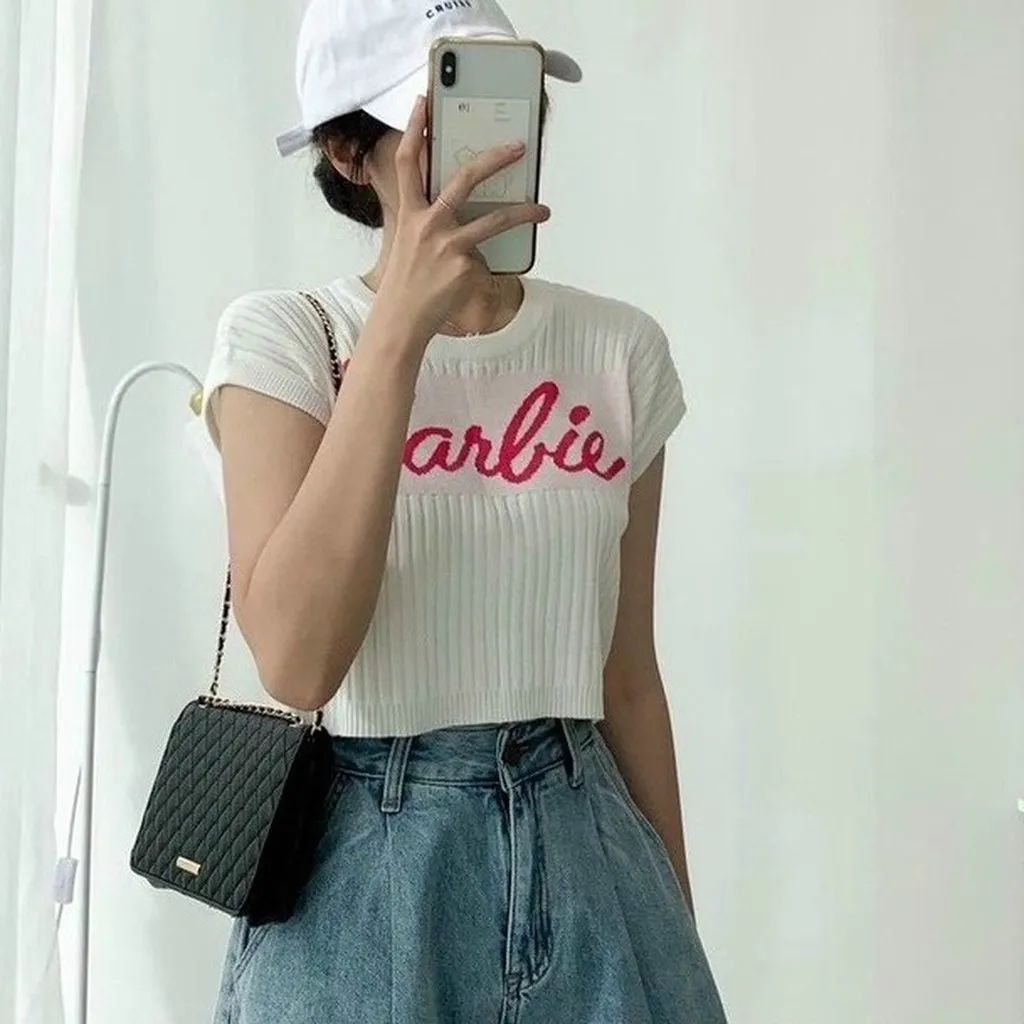Alternative view of Áo Len Tay Hến In Chữ Barbie Nữ Tính Slcxa148 - Chipxinhxk
