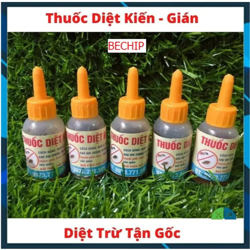 Set 5, 10 Lọ Thuốc Diệt Kiến Gián Sinh Học Hiệu Quả Ctb165 - Bechip