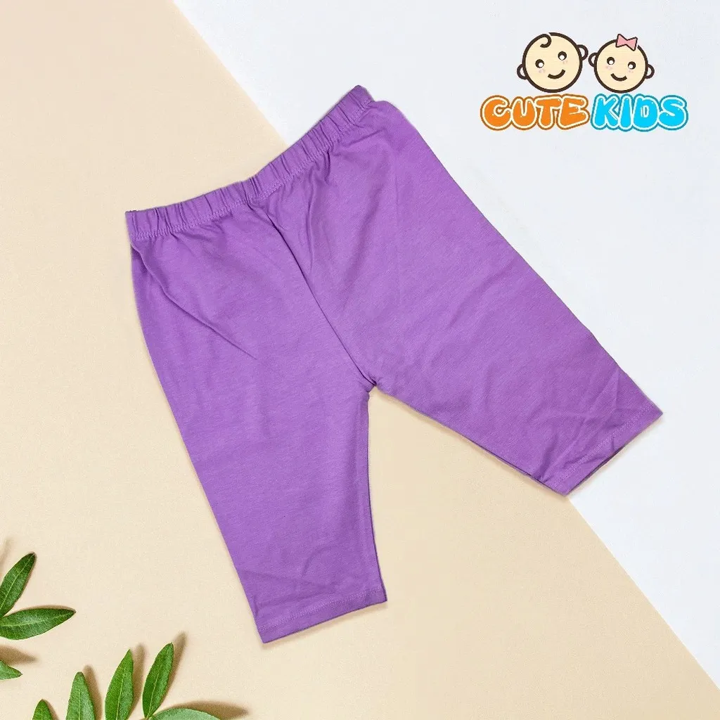 Alternative view of Quần Legging Lửng Trơn Bé Gái Cotton Xuất Đẹp Mềm Mát Co Giãn Cho Bé 8 - 16kg