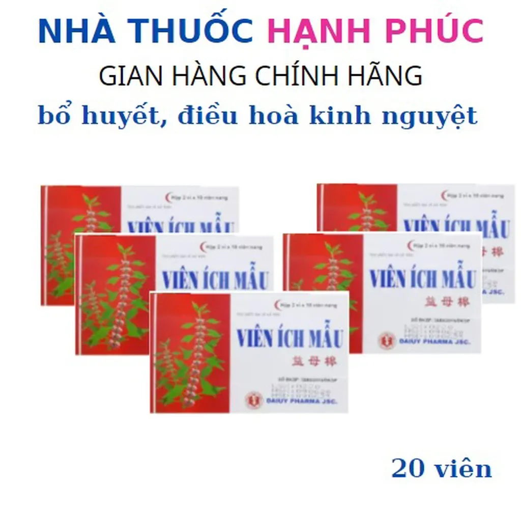 Viên Uống Ích Mẫu Đại Uy Giúp Bổ Máu, Điều Hoà Kinh Nguyệt - Hộp 20 Viên