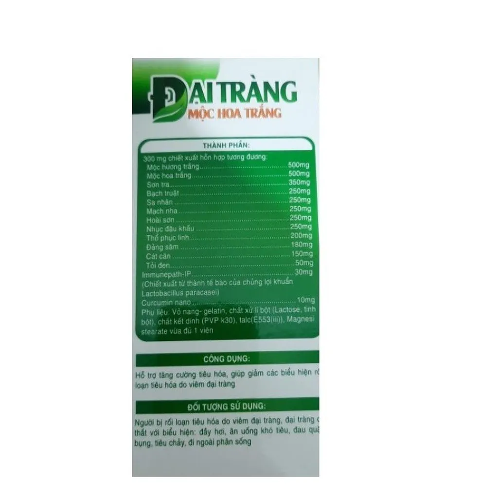 Alternative view of Viên Uống Đại Tràng Hoa Mộc Trắng Giảm Đau Bụng Giúp Tiêu Hoá Khoẻ Ngăn Ngừa Đại Tràng Lọ 30 Vên - Hải Linh